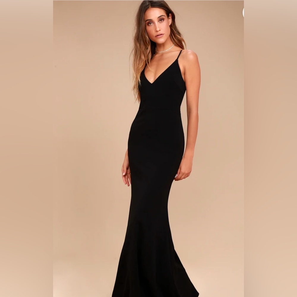 COPY - Lulus Infinite Glory Black Maxi Dress Size Small Gown